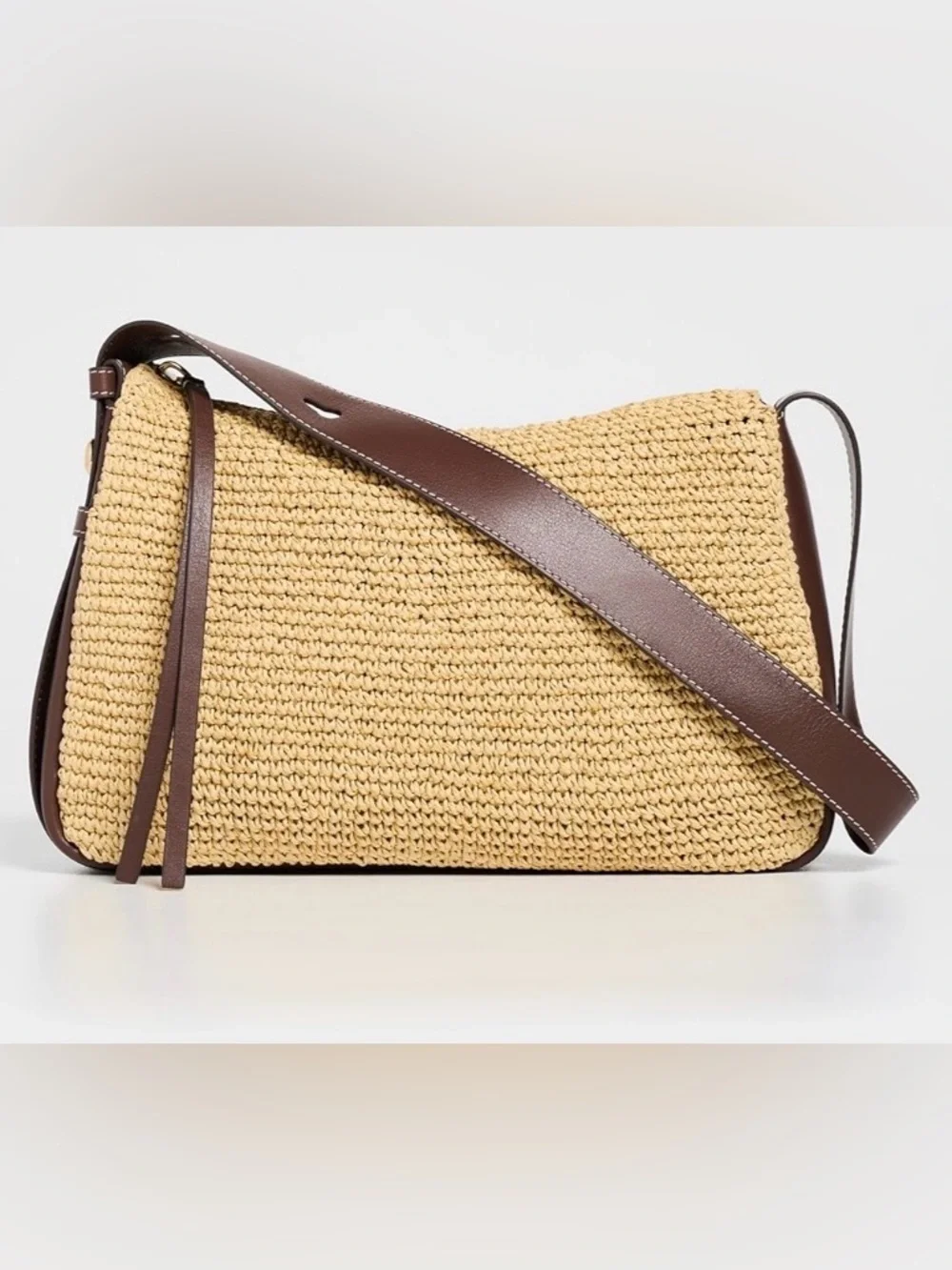 Tory Burch ROMY WOVEN Leather Shoulder Bag $395